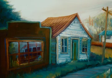 Cidade Fantasma, Costa Oeste, Nova Zelândia, 1998 (óleo sobre papel)
